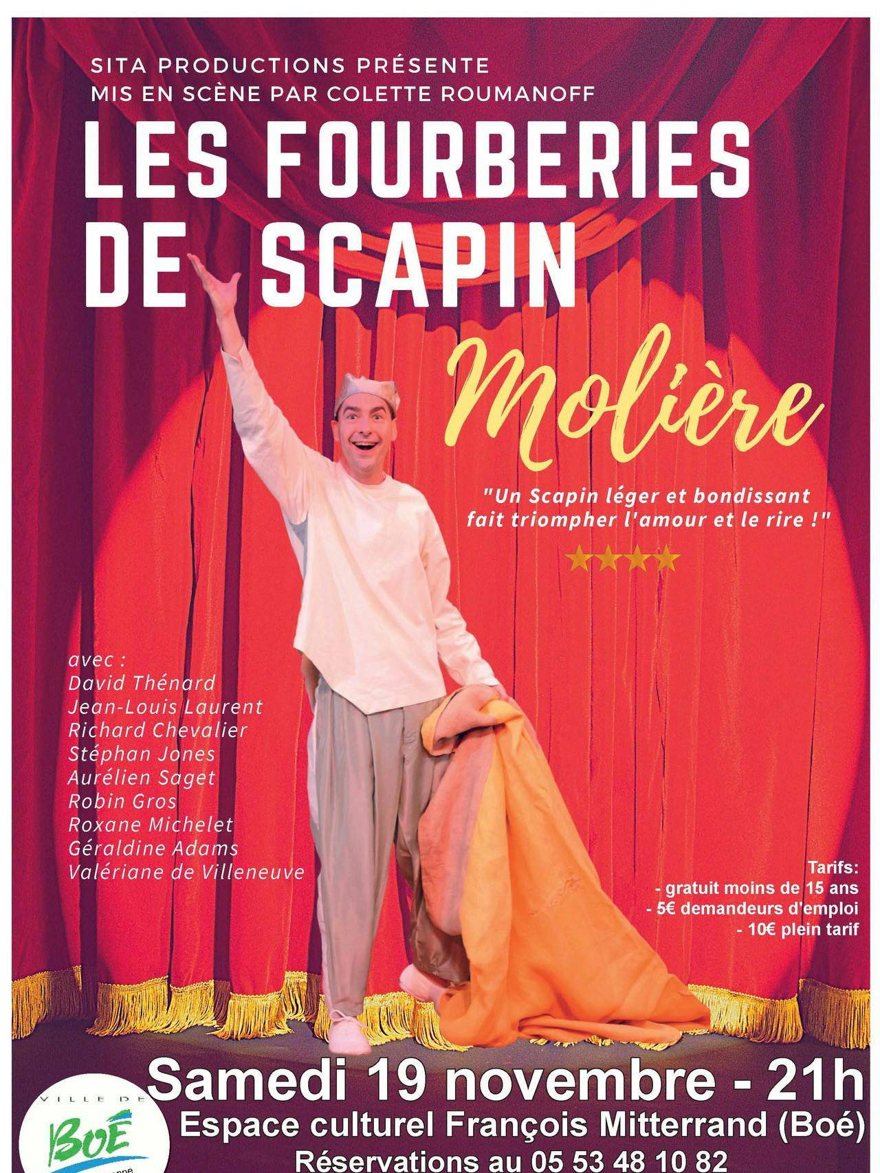 Les Fourberies de Scapin à l'Espace Culturel François Mitterrand le samedi 19 novembre 2022 