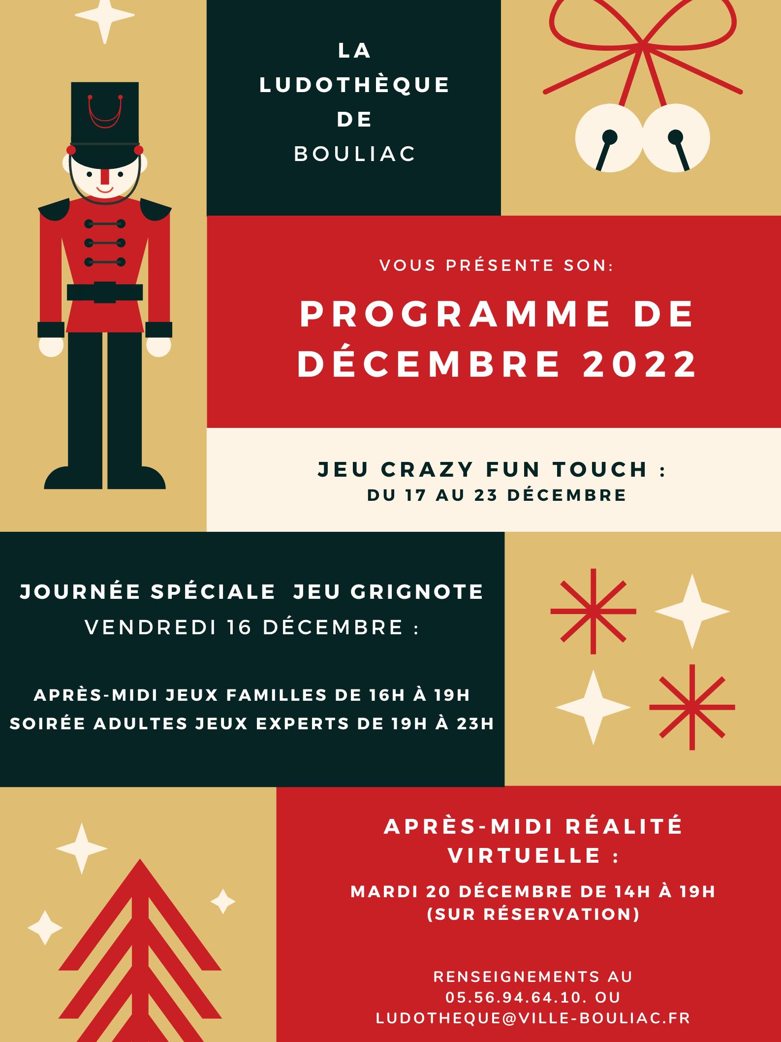 Ludothèque de Bouliac : Programme de décembre