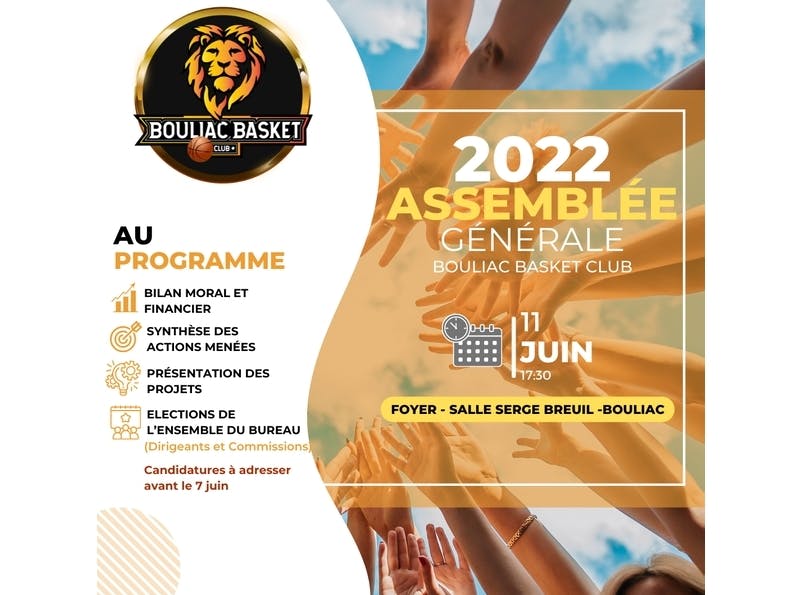 Assemblée Générale 2022 de Bouliac Basket Club