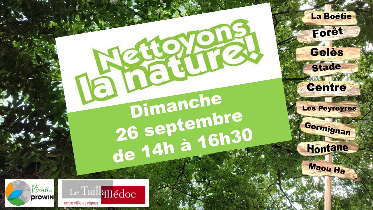 Opération "Nettoyons la Nature", dimanche 26 septembre à 14h