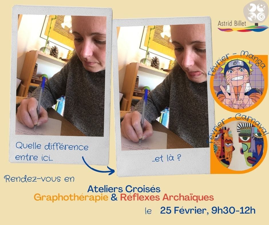 Ateliers Croisés Graphothérapie & Réflexes Archaïques le 25 Février, autour du visage